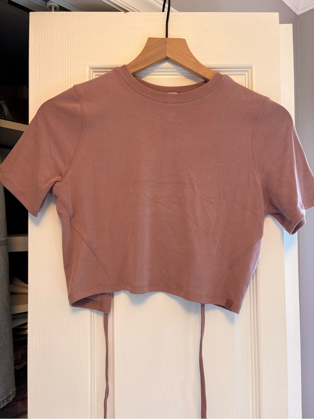 lululemon athletica Dusty Rose Cropped Top with Drawstring Details